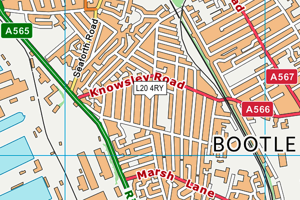 L20 4RY map - OS VectorMap District (Ordnance Survey)