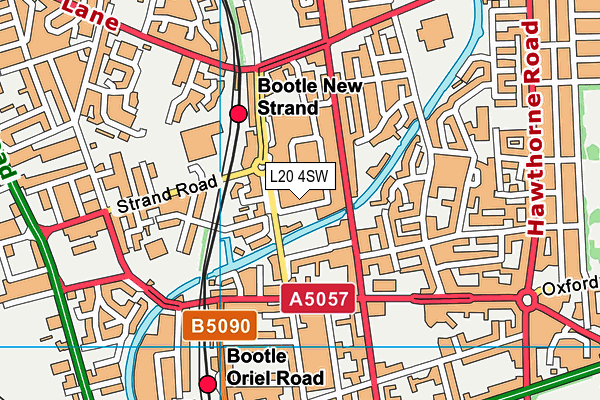 L20 4SW map - OS VectorMap District (Ordnance Survey)