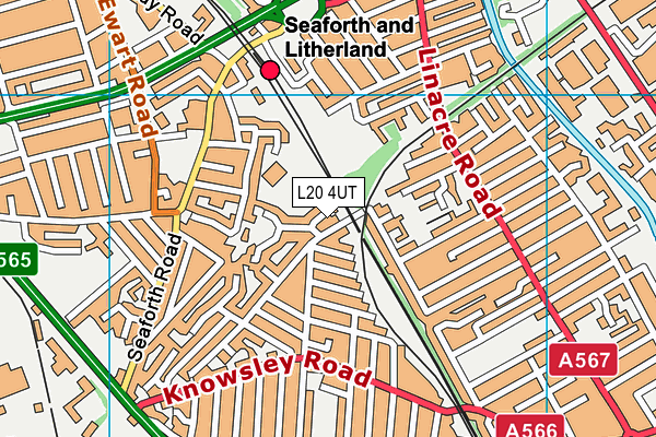 L20 4UT map - OS VectorMap District (Ordnance Survey)