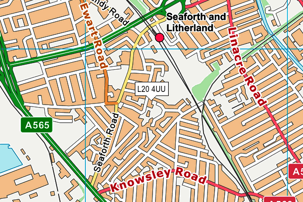 L20 4UU map - OS VectorMap District (Ordnance Survey)