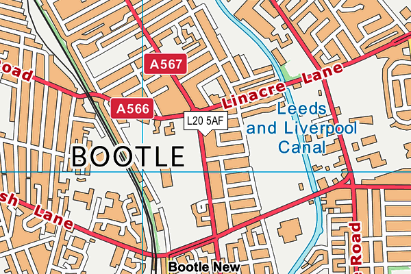 L20 5AF map - OS VectorMap District (Ordnance Survey)