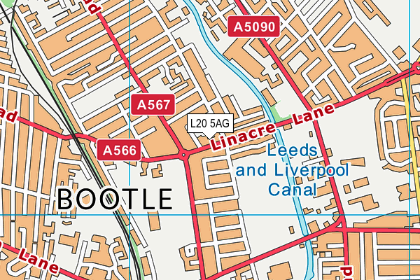 L20 5AG map - OS VectorMap District (Ordnance Survey)