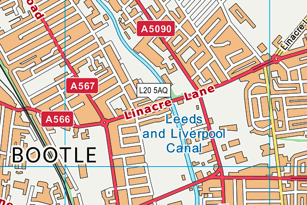 L20 5AQ map - OS VectorMap District (Ordnance Survey)