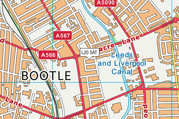 L20 5AT map - OS VectorMap District (Ordnance Survey)