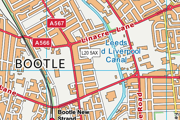 L20 5AX map - OS VectorMap District (Ordnance Survey)