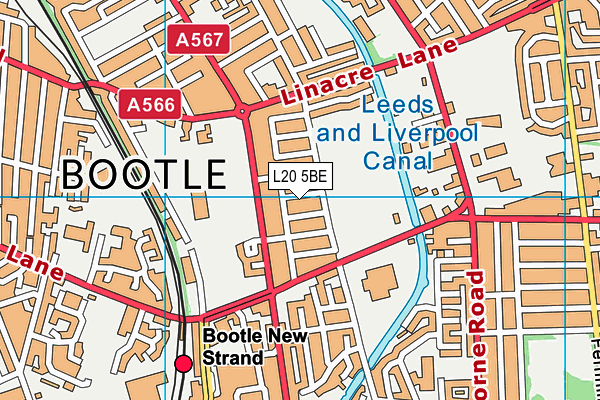 L20 5BE map - OS VectorMap District (Ordnance Survey)