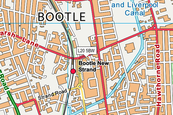 L20 5BW map - OS VectorMap District (Ordnance Survey)