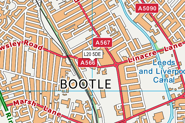 L20 5DE map - OS VectorMap District (Ordnance Survey)