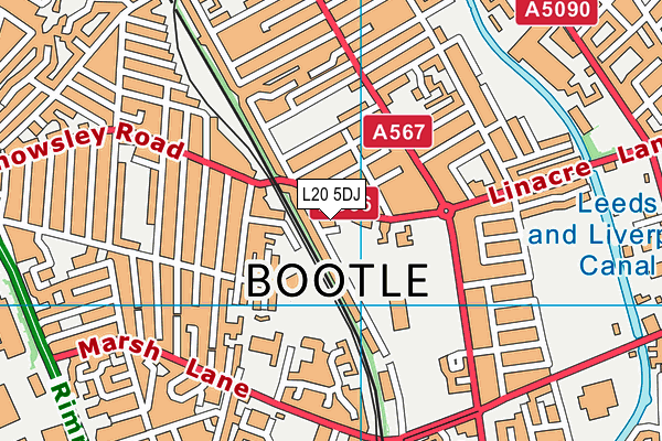 L20 5DJ map - OS VectorMap District (Ordnance Survey)