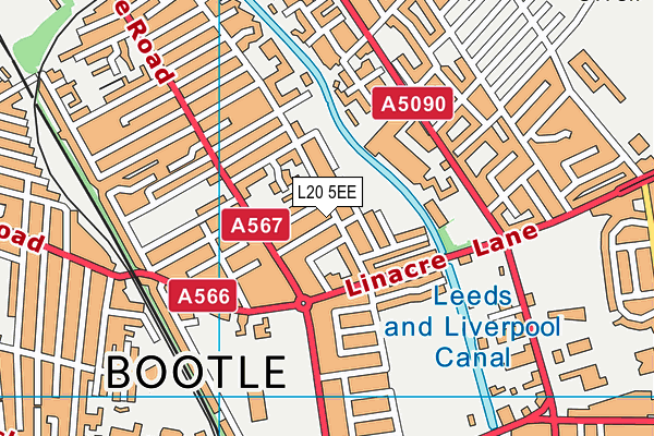 L20 5EE map - OS VectorMap District (Ordnance Survey)