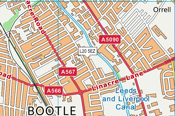 L20 5EZ map - OS VectorMap District (Ordnance Survey)