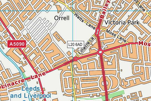 L20 6AD map - OS VectorMap District (Ordnance Survey)