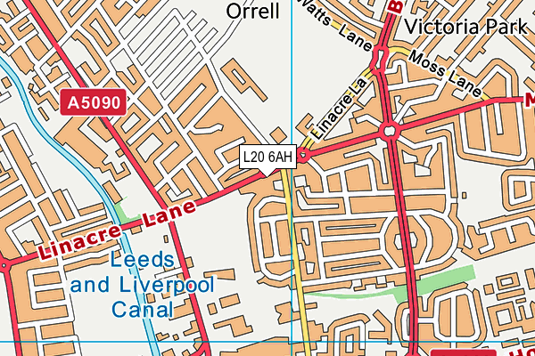 L20 6AH map - OS VectorMap District (Ordnance Survey)