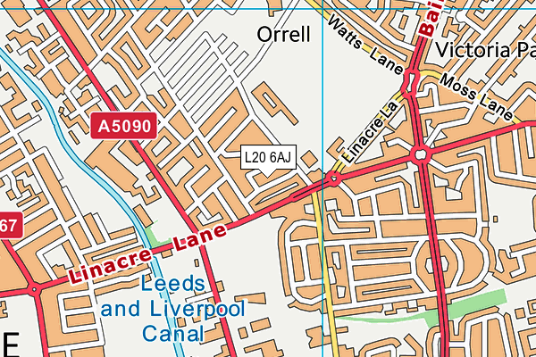 L20 6AJ map - OS VectorMap District (Ordnance Survey)