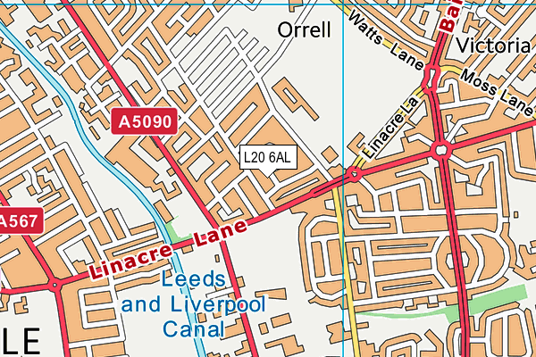 L20 6AL map - OS VectorMap District (Ordnance Survey)