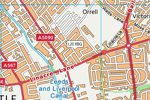 L20 6BQ map - OS VectorMap District (Ordnance Survey)