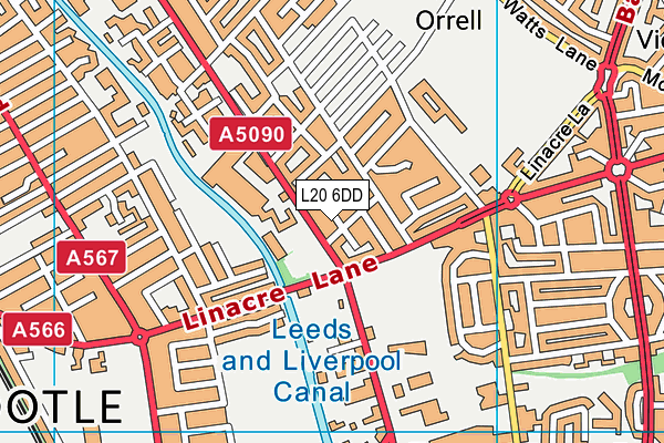 L20 6DD map - OS VectorMap District (Ordnance Survey)