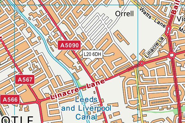 L20 6DH map - OS VectorMap District (Ordnance Survey)
