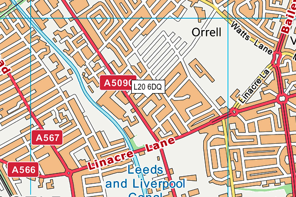 L20 6DQ map - OS VectorMap District (Ordnance Survey)