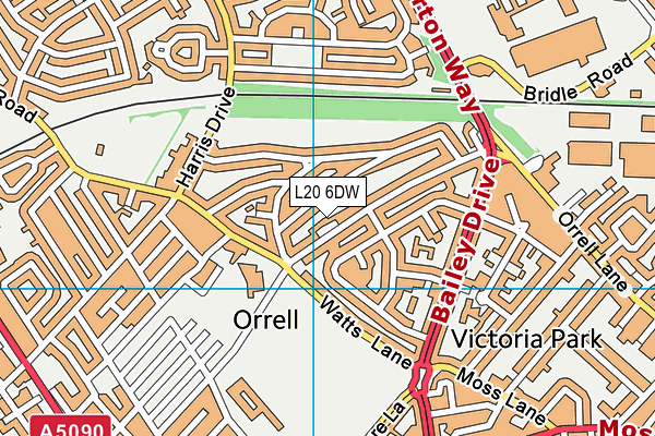 L20 6DW map - OS VectorMap District (Ordnance Survey)