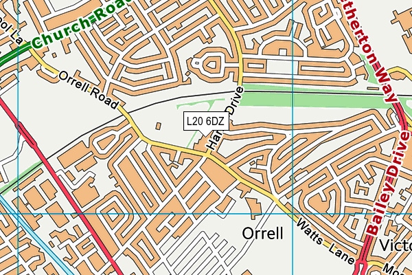 L20 6DZ map - OS VectorMap District (Ordnance Survey)