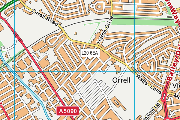 L20 6EA map - OS VectorMap District (Ordnance Survey)