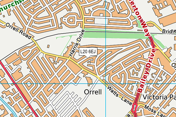 L20 6EJ map - OS VectorMap District (Ordnance Survey)