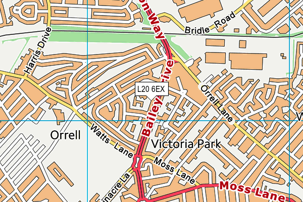 L20 6EX map - OS VectorMap District (Ordnance Survey)