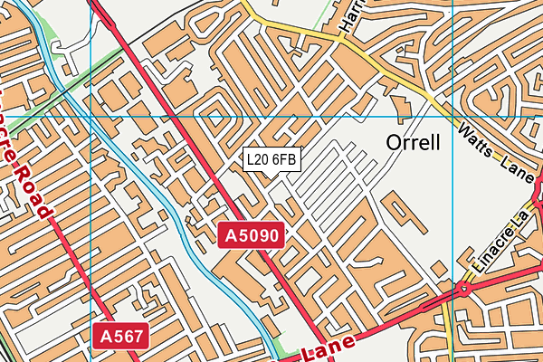 L20 6FB map - OS VectorMap District (Ordnance Survey)