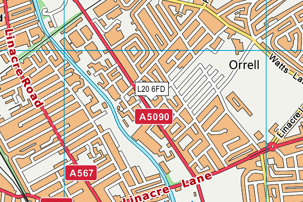 L20 6FD map - OS VectorMap District (Ordnance Survey)