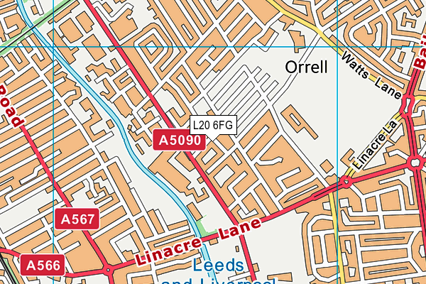 L20 6FG map - OS VectorMap District (Ordnance Survey)