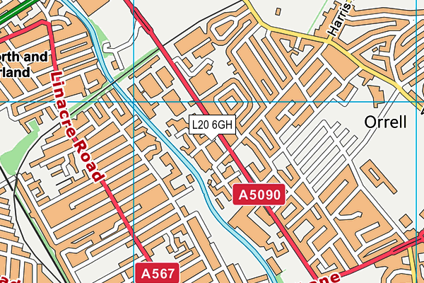 L20 6GH map - OS VectorMap District (Ordnance Survey)