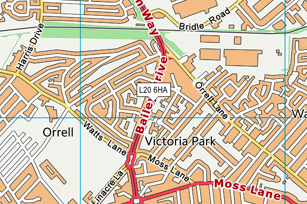 L20 6HA map - OS VectorMap District (Ordnance Survey)