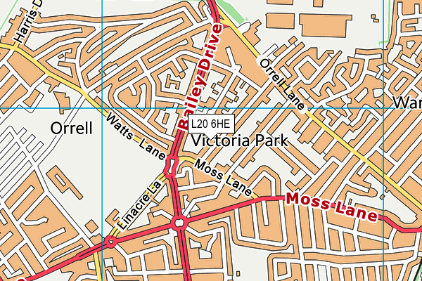 L20 6HE map - OS VectorMap District (Ordnance Survey)