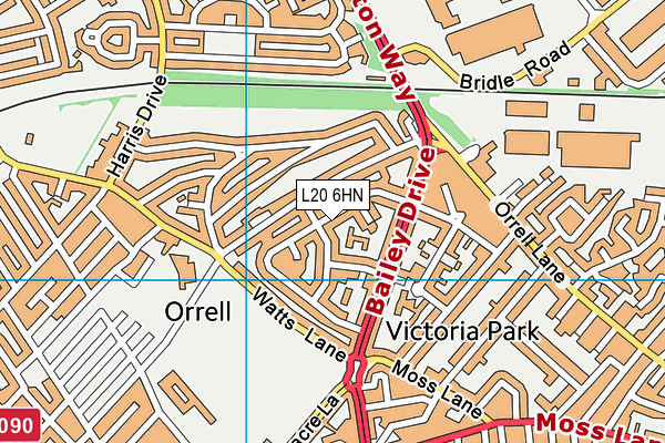 L20 6HN map - OS VectorMap District (Ordnance Survey)
