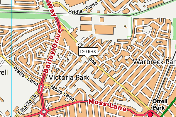 Leisure Time Sports Club (Closed) map (L20 6HX) - OS VectorMap District (Ordnance Survey)
