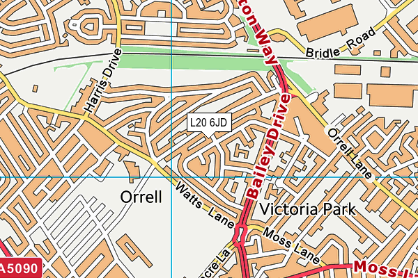 L20 6JD map - OS VectorMap District (Ordnance Survey)
