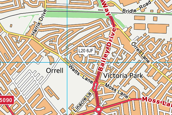 L20 6JF map - OS VectorMap District (Ordnance Survey)