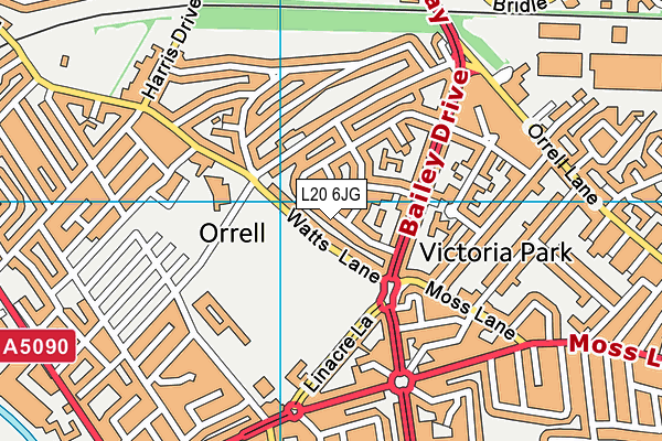 L20 6JG map - OS VectorMap District (Ordnance Survey)