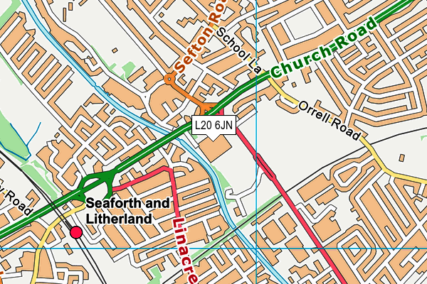 L20 6JN map - OS VectorMap District (Ordnance Survey)