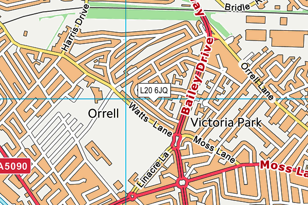 L20 6JQ map - OS VectorMap District (Ordnance Survey)