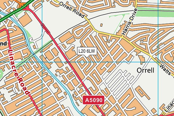 L20 6LW map - OS VectorMap District (Ordnance Survey)