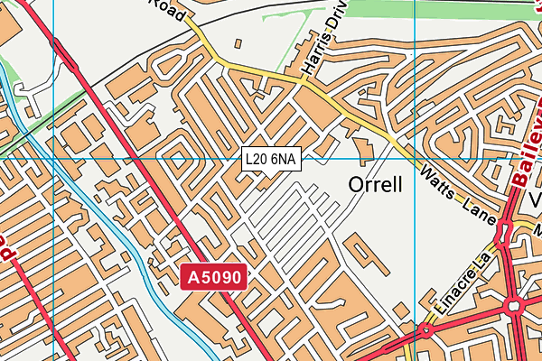 L20 6NA map - OS VectorMap District (Ordnance Survey)