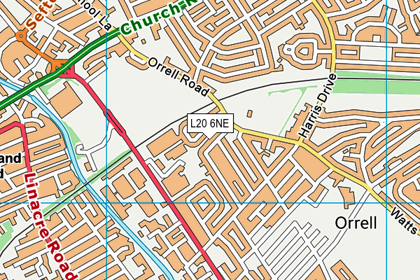 L20 6NE map - OS VectorMap District (Ordnance Survey)