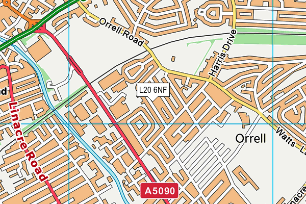 L20 6NF map - OS VectorMap District (Ordnance Survey)
