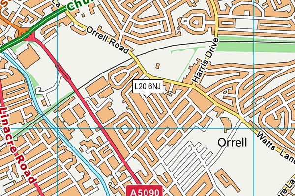 L20 6NJ map - OS VectorMap District (Ordnance Survey)