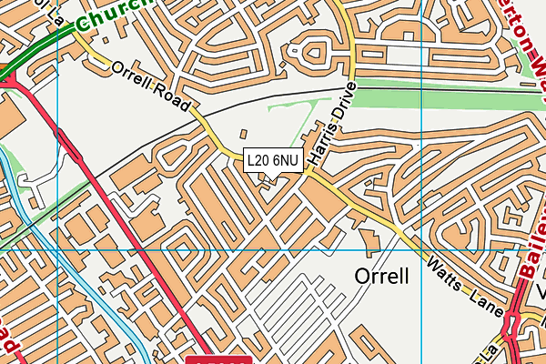L20 6NU map - OS VectorMap District (Ordnance Survey)