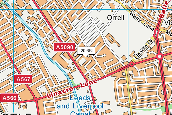 Greenacre Community Nursery School map (L20 6PJ) - OS VectorMap District (Ordnance Survey)