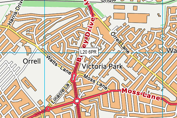 L20 6PR map - OS VectorMap District (Ordnance Survey)