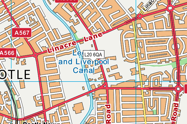 L20 6QA map - OS VectorMap District (Ordnance Survey)